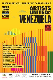flyer for Artists United for Venezuela - NYC Edition