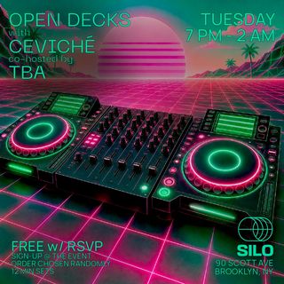 flyer for Open Decks with Ceviché