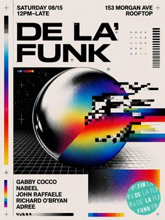 flyer for De La'funk Rooftop - Day Into Night