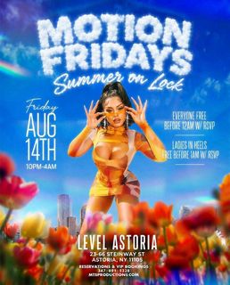 flyer for Motion Fridays Summer On Lock - Hip Hop Party NYC