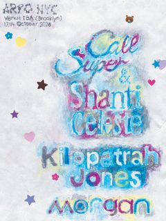flyer for Golden Record NYC presents ARPO with Call Super & Shanti Celeste
