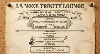flyer for A Midsummer Night's Drink - All Night Long Happy Hour