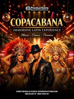 flyer for Saturday Night Latin Party in Manhattan NYC - Copacabana Nightclub