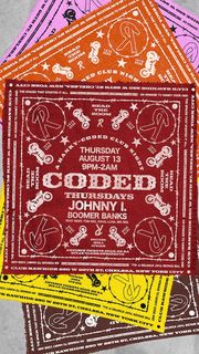 flyer for CODED Thursdays with Johnny I., Boomer Banks