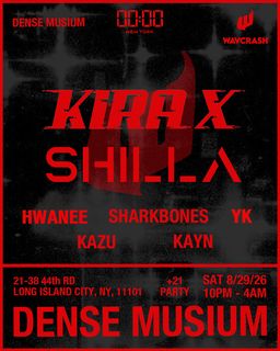 flyer for KIRA X AND SHILLA at MIDNIGHT CLUB 00:00