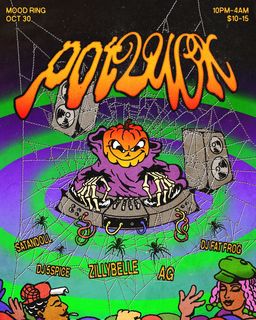 flyer for POTLUCK HALLOWEEN