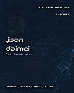 flyer for dubby/minimal happy hour // .json & daimei (jp)