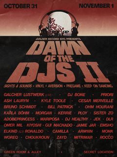 flyer for Dawn of the DJs II (A Golden Record NYC Production)