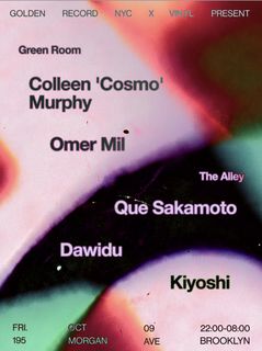 flyer for Golden Record NYC and Vin.yl present Colleen 'Cosmo' Murphy & Que Sakamoto