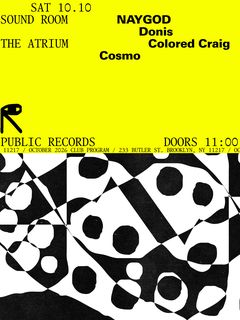 flyer for NAYGOD, Donis / Colored Craig, Cosmo