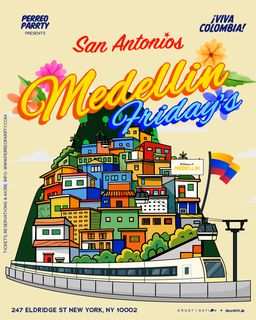 flyer for Medellin Fridays - Colombian Latin & Reggaeton Party NYC