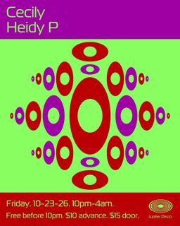 flyer for Cecily + Heidy P