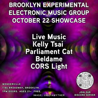 flyer for Brooklyn Experimental Electronic Music Group October Artist Showcase