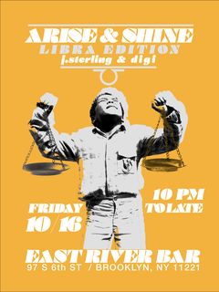 flyer for ARISE & SHINE: LIBRA EDITION with J.Sterling & DIGI