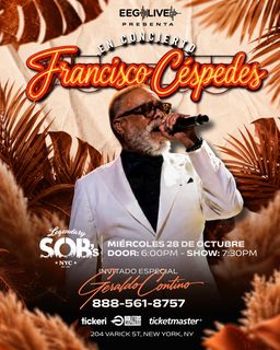 flyer for Francisco Céspedes with Special Guest Gerardo Contino