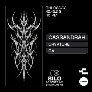 flyer for TRIM: cassandrah / Crypture / C4 (Main Room Event, Free with RSVP)