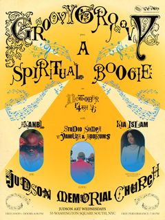flyer for GROOVY GROOVY pres. A Spiritual Boogie @ Judson Memorial Church
