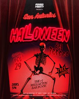 flyer for Halloween del Perreo Parrty Reggaeton Bar