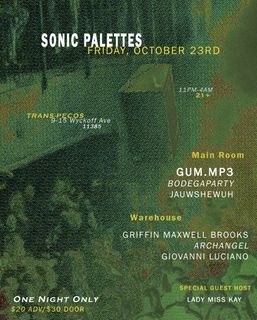 flyer for SONIC PALETTES