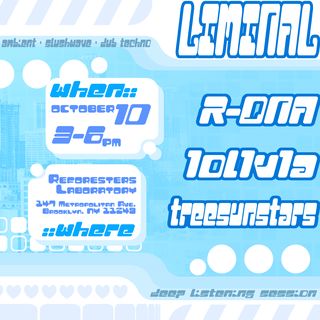 flyer for ​LIMINAL — Ambient Slush Dub Techno Deep Listening · FLINTA*-Only DJs