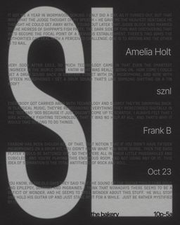 flyer for Scrubs Lane: Amelia Holt, sznl, Frank B