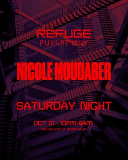 flyer for PURGATORY: Saturday Night with Nicole Moudaber