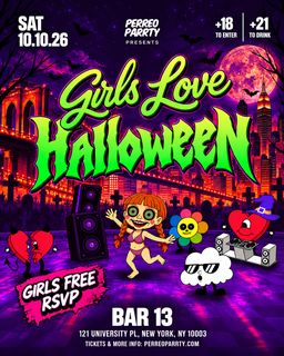 flyer for Girls Love Halloween - Latin Reggaeton Dance Party