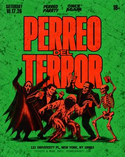 flyer for PERREO DEL TERROR - Halloween Reggaeton Party in NYC (18+)