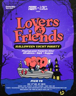 flyer for The Lovers & Friends Halloween Boat Party - R&B, Afrobeats, Reggae NYC
