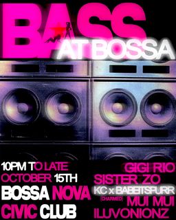 flyer for BASS AT BOSSA