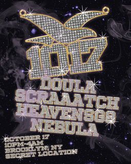 flyer for A Beautiful Chaos: Doula, SCRAAATCH, Heavensg8, Nebula