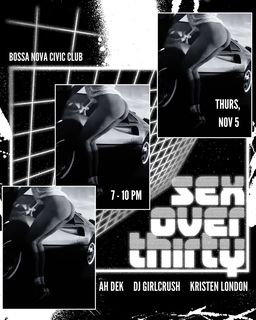 flyer for Happy Hour: Sex Over Thirty