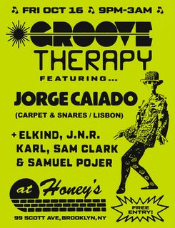 flyer for Groove Therapy presents Jorge Caiado (Carpet & Snares / Lisbon)