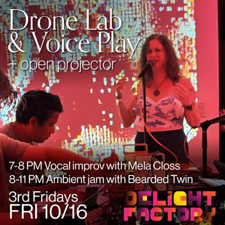 flyer for Drone Lab & VoicePlay + Open Projector