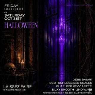 flyer for Laissez Faire HALLOWEEN PARTY 2026