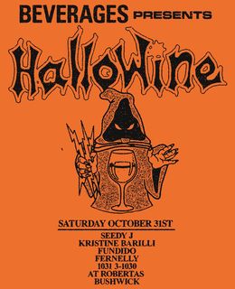 flyer for BEVERAGES presents HalloWine
