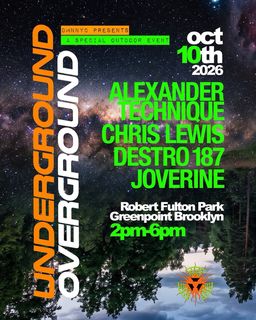 flyer for Undergound! / Overground! - Brooklyn daytime Park Jam