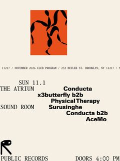 flyer for Conducta b2b AceMo, Surusinghe / x3butterfly b2b Physical Therapy, Conducta