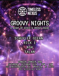 flyer for Groovy Nights: A Night Of Disco and Groovy House