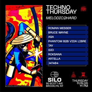 flyer for Techno Thursday [Melodic2Hard] (Main Room Event, Free with RSVP)