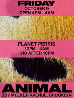 flyer for ANIMAL Friday Night w/ planetperris
