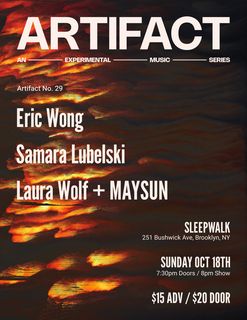 flyer for ARTIFACT - An Experimental Music Series