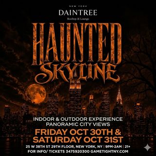 flyer for DAINTREE ROOFTOP HALLOWEEN PARTY 2026