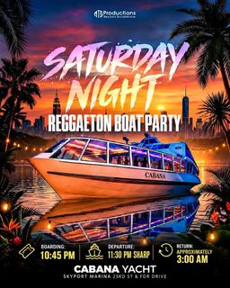 flyer for Reggaeton Boat Party NYC - Cabana Yacht
