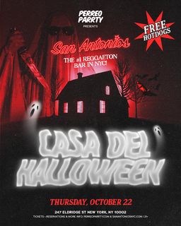 flyer for Casa del Halloween - Reggaeton Party Cocktail Bar