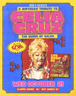 flyer for SOB's presents: Celia Cruz Birthday Tribute