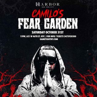 flyer for DJ CAMILO FEAR GARDEN NYC HALLOWEEN PARTY 2026