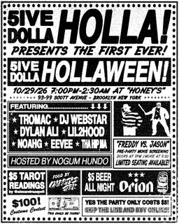 flyer for 5IVEDOLLAHOLLAWEEN