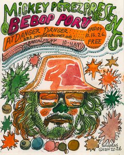 flyer for Mickey Perez (Public Service) presents Bebop Porú (Rsvp)