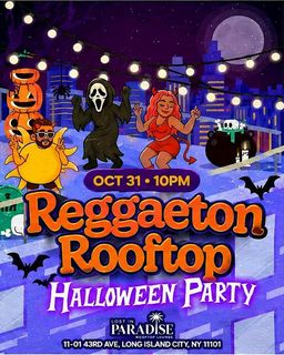 flyer for Rooftop Halloween Party